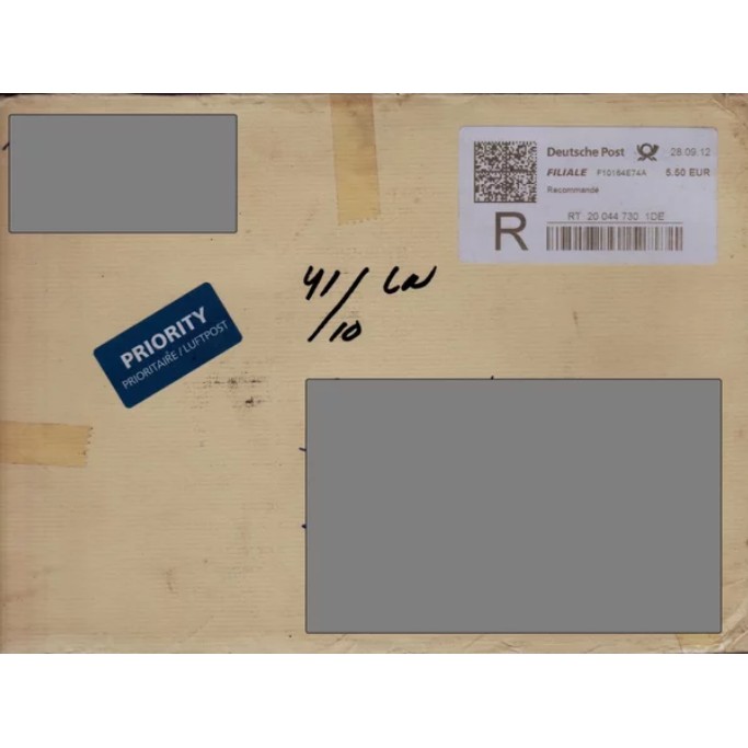 

Perangko Filateli F80 - GERMANY COVER 28.09.2012 TO INDONESIA