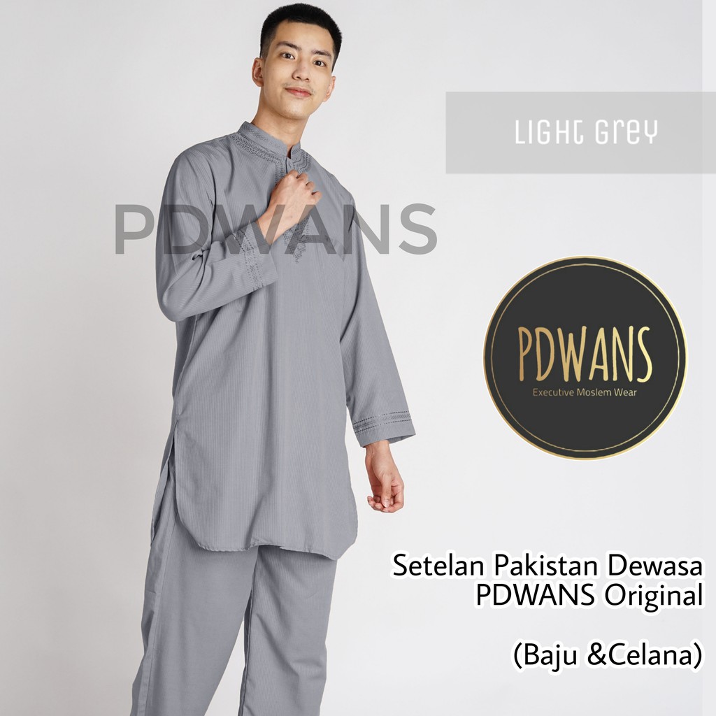 SETELAN PAKISTAN DEWASA Seri WARNA Baju Koko Bordir Muslim BAJU UMROH Pria - PDWANS PAKISTAN-WRN-ABU MUDA