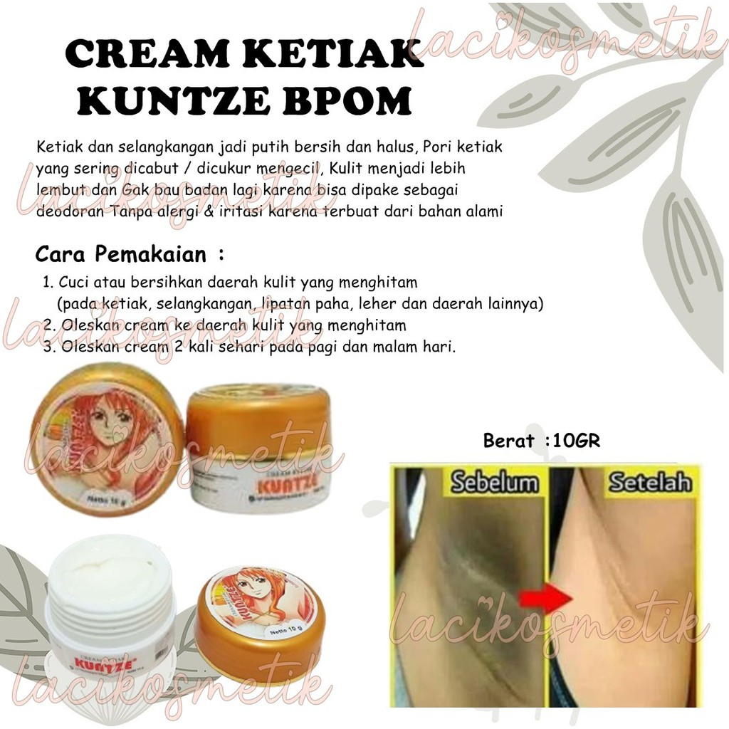 ✨LACIKOSME✨ CREAM KETIAK KUNTZE BPOM / KREM KETIAK BPOM