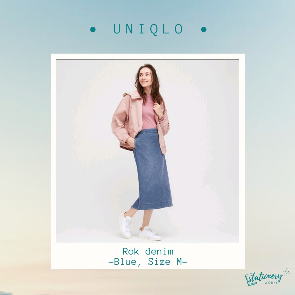 Uniqlo - Rok denim jersey - midi skirt