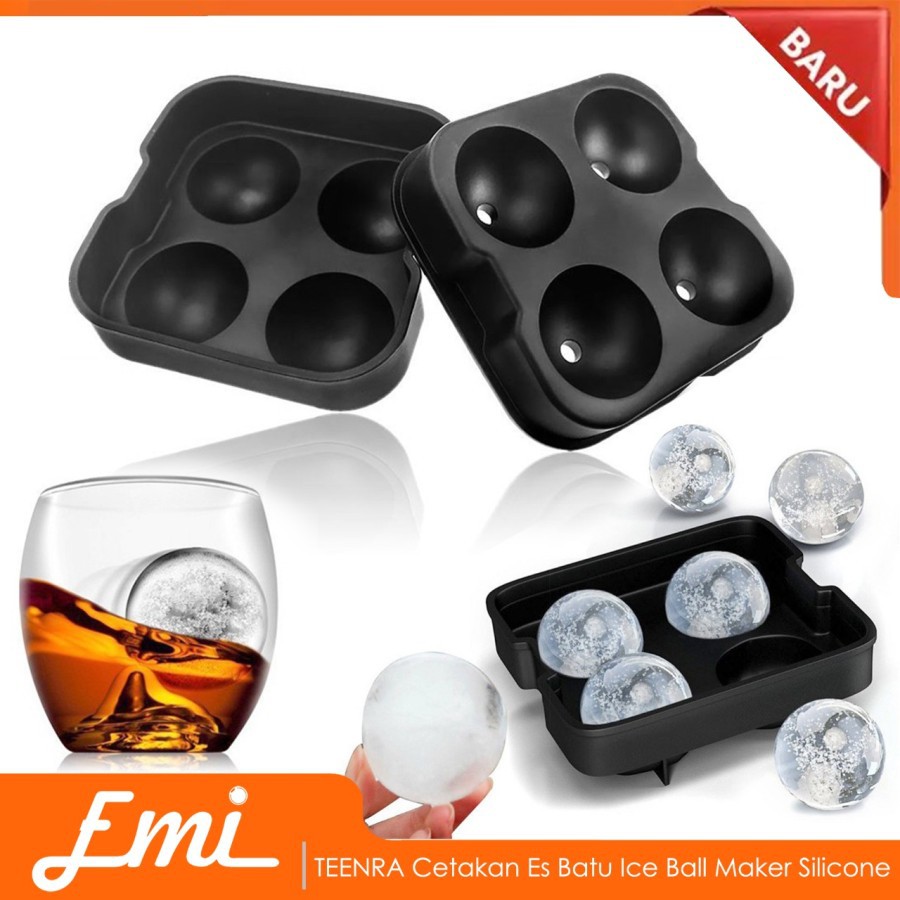 TEENRA Cetakan Es Batu Ice Ball Maker Silicone - TW-159 - Black