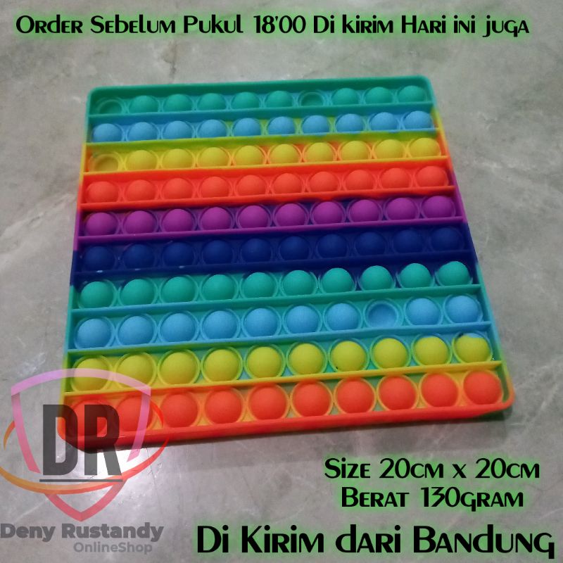 Mainan Pop It rainbow fidget Push Warna Warni Stress Relieve Toys Jumbo 20cm-4