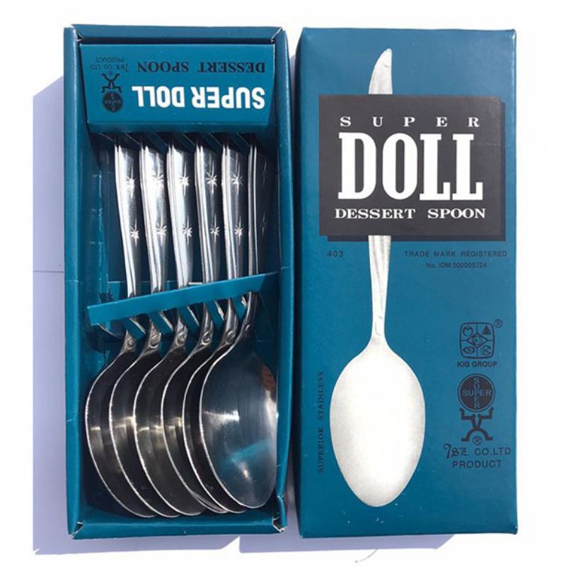 6pcs sendok makan super doll ORIGINAL TEBAL isi 6pcs / sendok stainless super doll / sendok dan garpu makan stainless super doll / sendok teh tebal super doll / garpu kue tebal super doll isi 6pcs