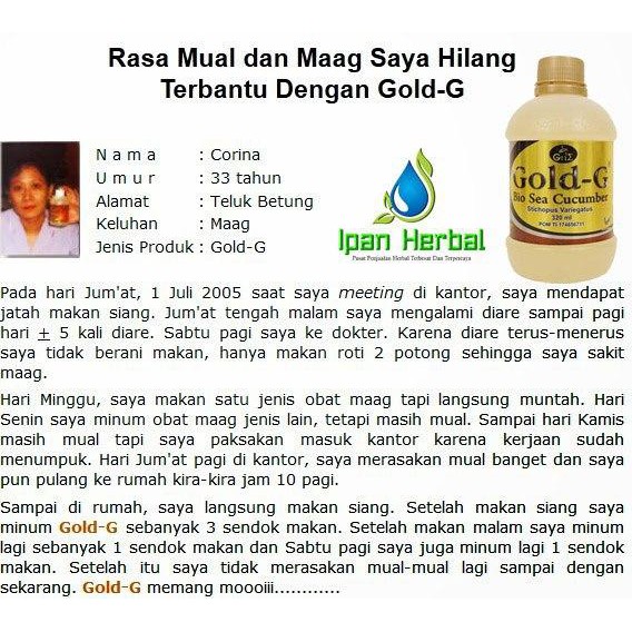 Bisa Cod Obat Radang Lambung Herbal Alami Jelly Gamat Gold G Indonesia