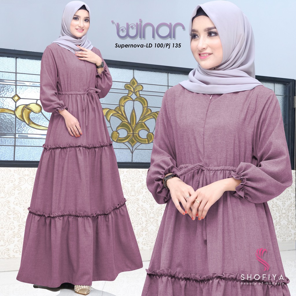 GAMIS MUSLIM WINAR SUSUN - Gamis Balotelli Busui Maxi Dress Mekar Mayung