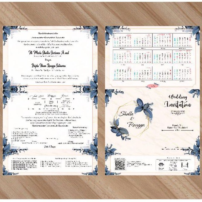 

Undangan pernikahan lipat 3model kalender