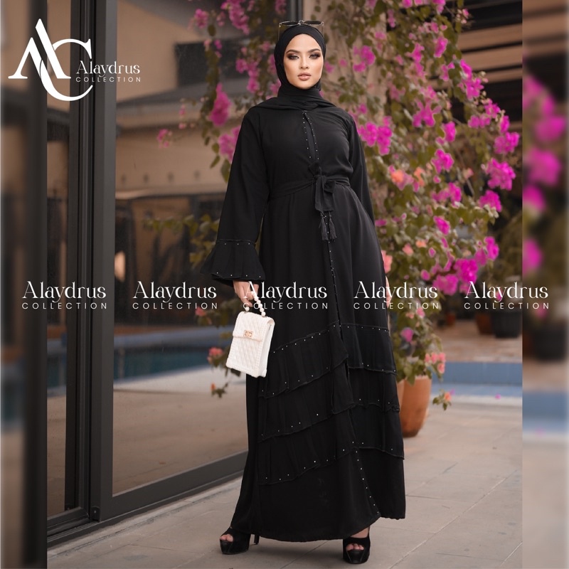 Baju Muslim Abaya Bordir Gamis Maxi Dress Arab Saudi Bordir Zephy Turki 538