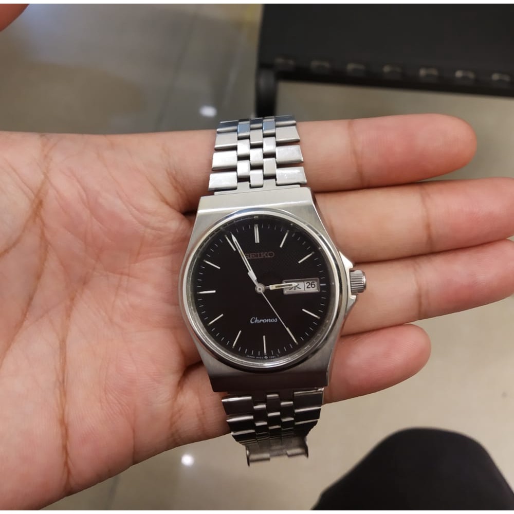 Jam Tangan seiko Cronos Hitam