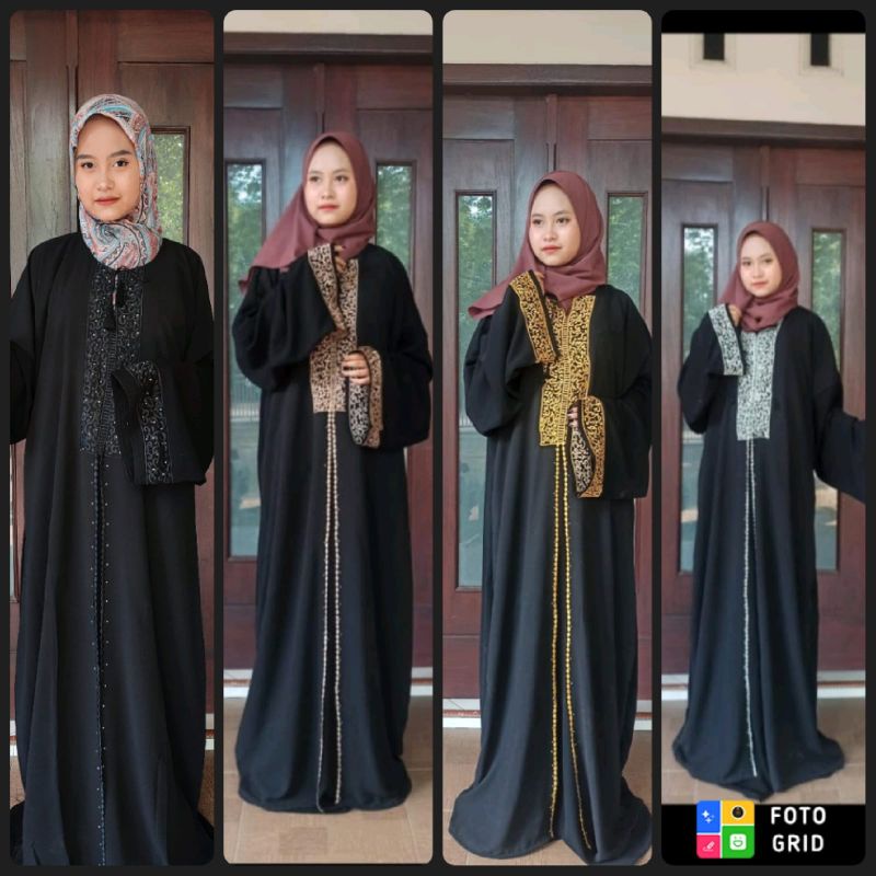 ABAYA ARAB / MUKENA SHOLAT / MUKENA HITAM ARAB / mukena sholat super elegant dan mewah