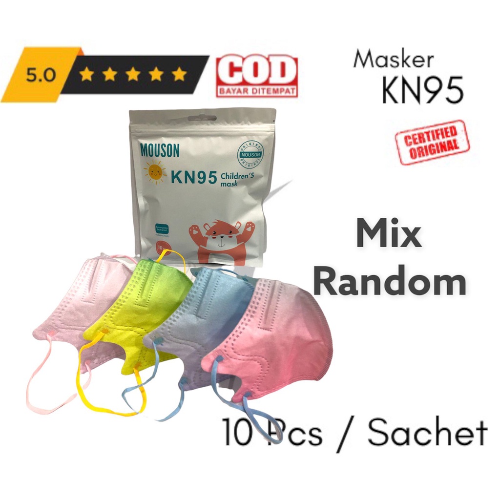Isi 10 Pcs MOUSON KIDS Masker KN95 5Ply Motif / Karakter Face Mask ANAK 5 Lapis Premium Mirip POKANA