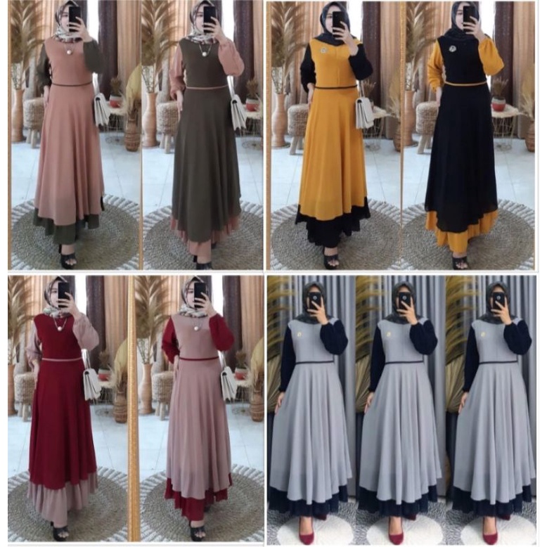 Putri Collection / gamis Ceruty baby doll / gamis terbaru / gamis murah/ gamis berkualitas