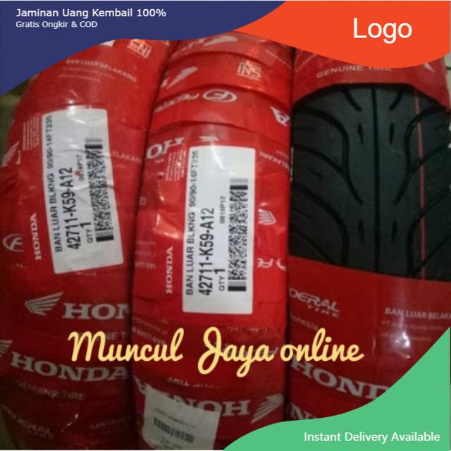 Ban Tubles Belakang Honda Vario 125 dan Vario 150 Ukuran 90 90 14 ORI 42711-K59-A12