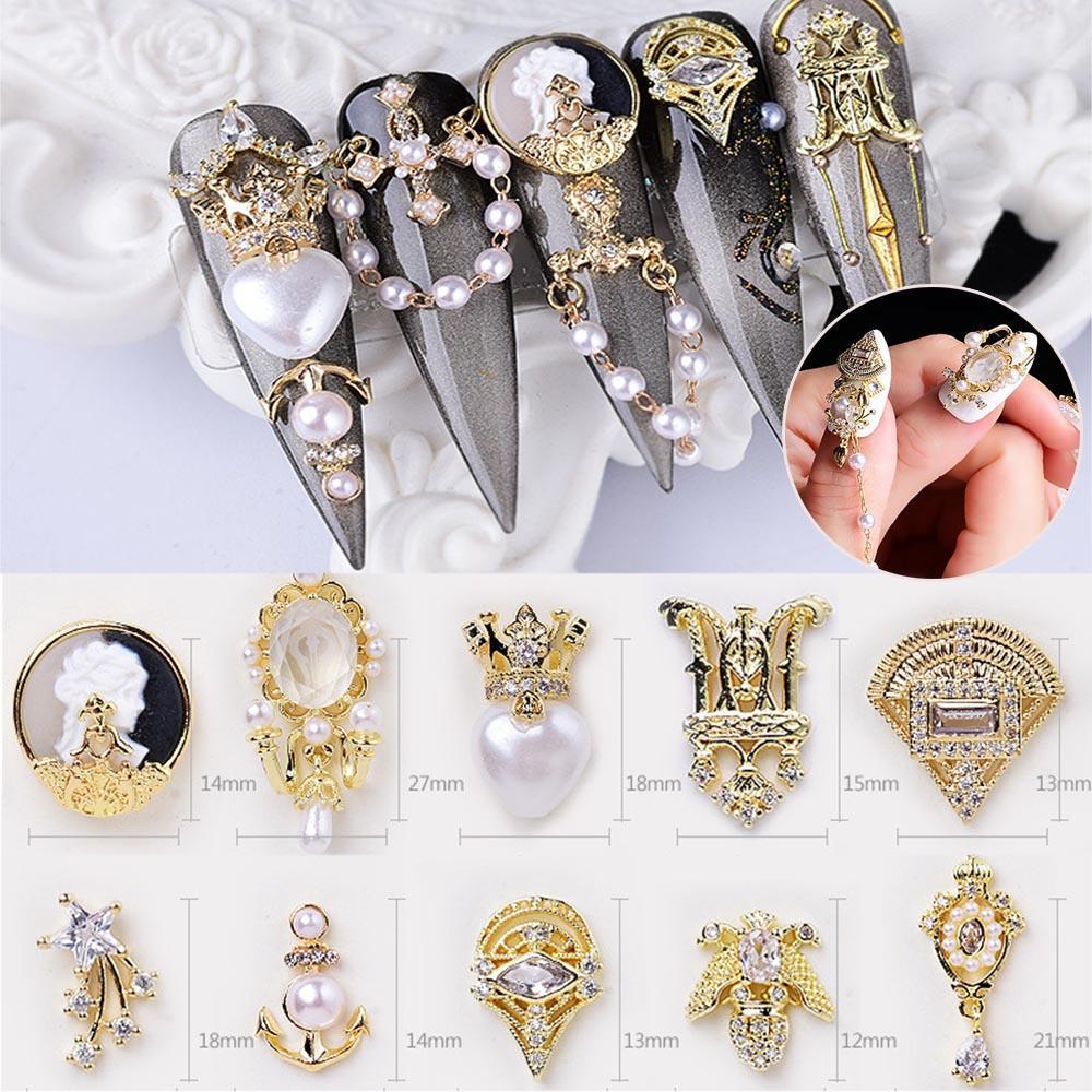 Needway 3D Kuku Zirkon Mutiara Shiny Charms Fototerapi Ekstensi Manicure Nail Art Perhiasan