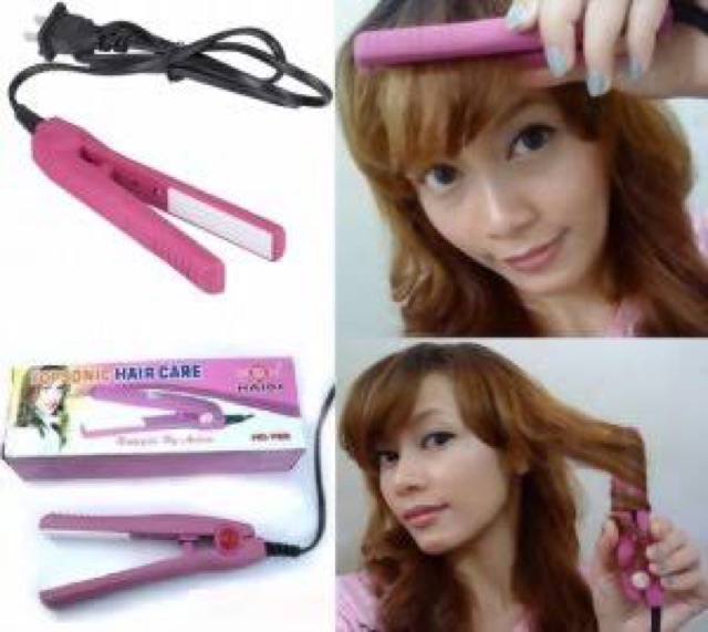 ✿ELYSABETHME✿ Catok mini haidi 2in1 lurus dan curly keriting ceramic awet panas pelurus pengriting rambut