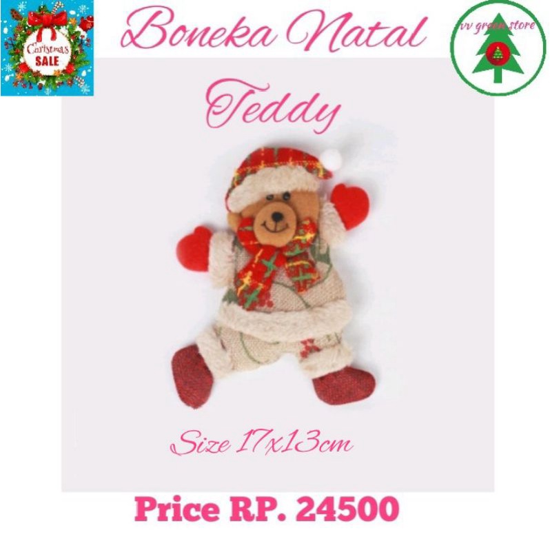 Boneka Natal Teddy (gantung)