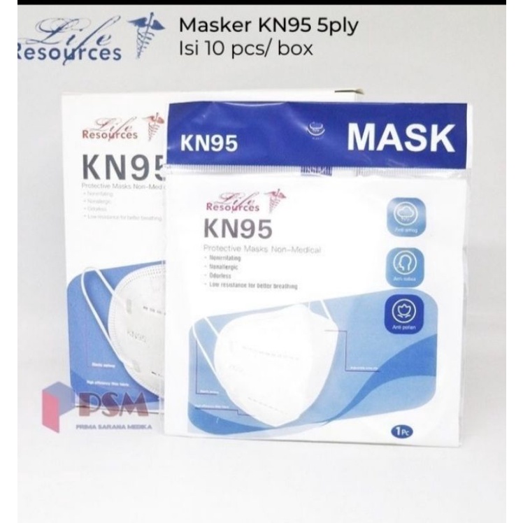 Masker earloop KN95 mask 5ply life resources GB2626-2006