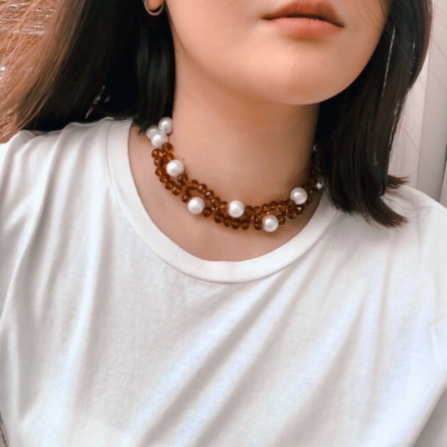 Amber Choker | Necklace mote choker crystal