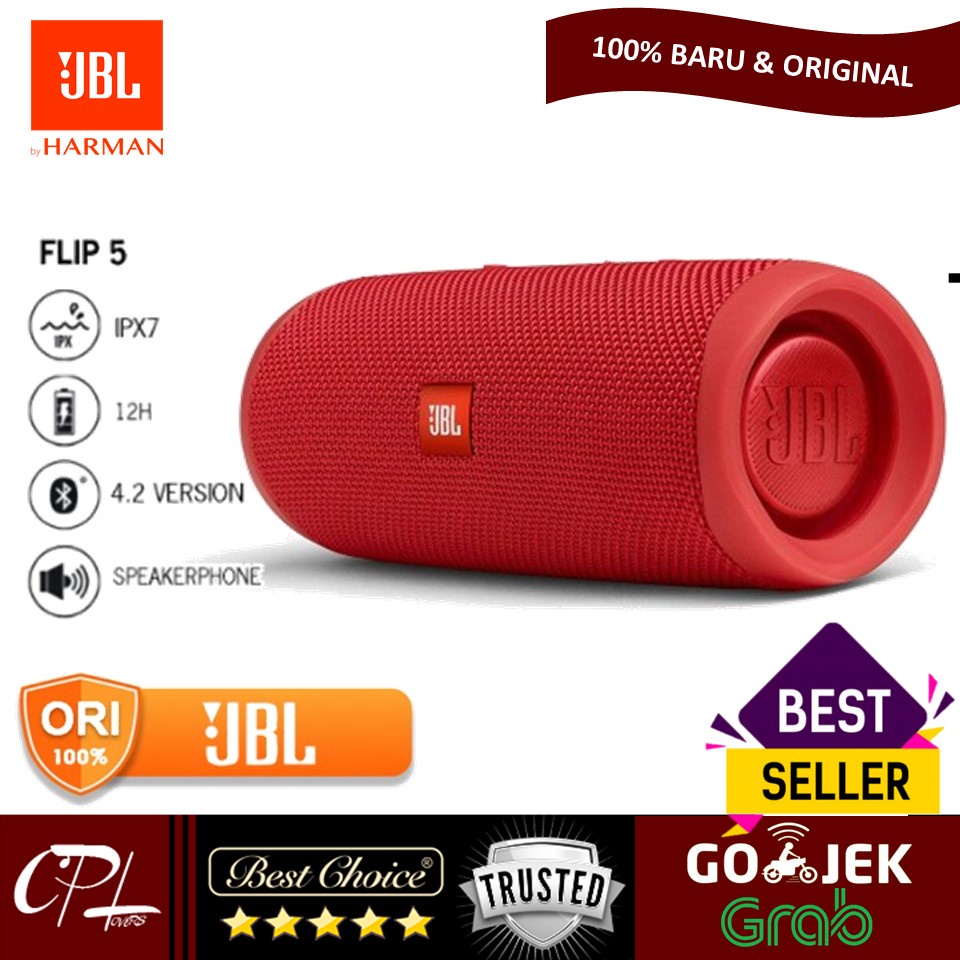 jbl flip 5 by harman kardon original waterproof portable bluetooth speaker   original