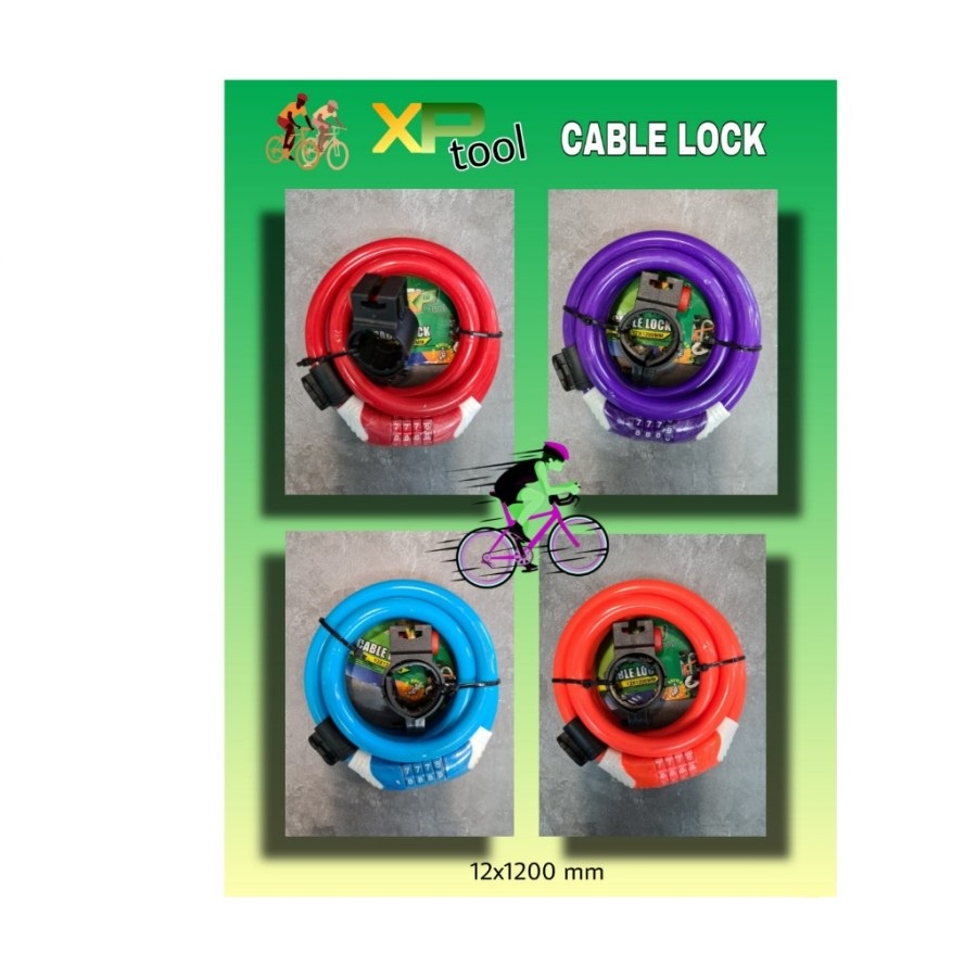 Kunci Pengaman Sepeda Dan Motor XP-Tool / Cable Lock ( Biasa &amp; Nomor )