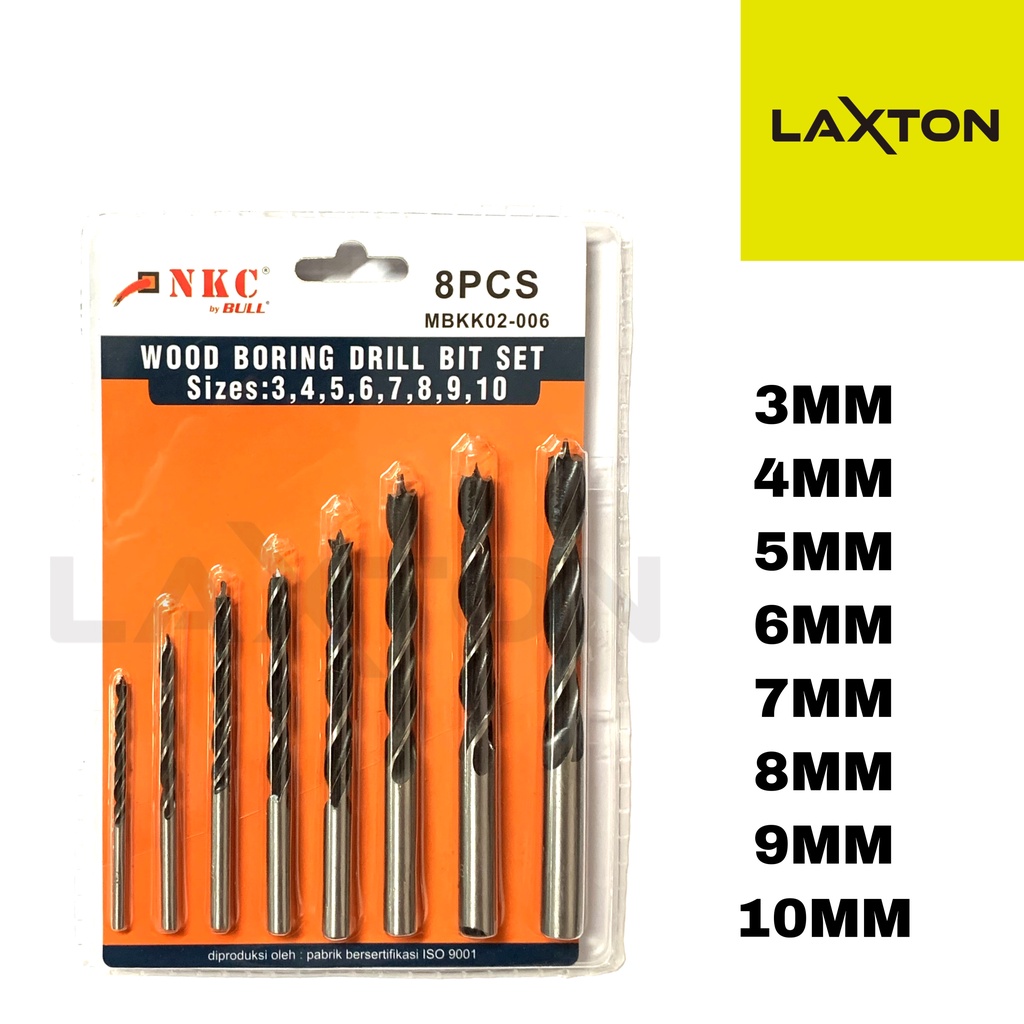 NKC mata bor kayu set 8 pcs wood drill bit 3-10mm