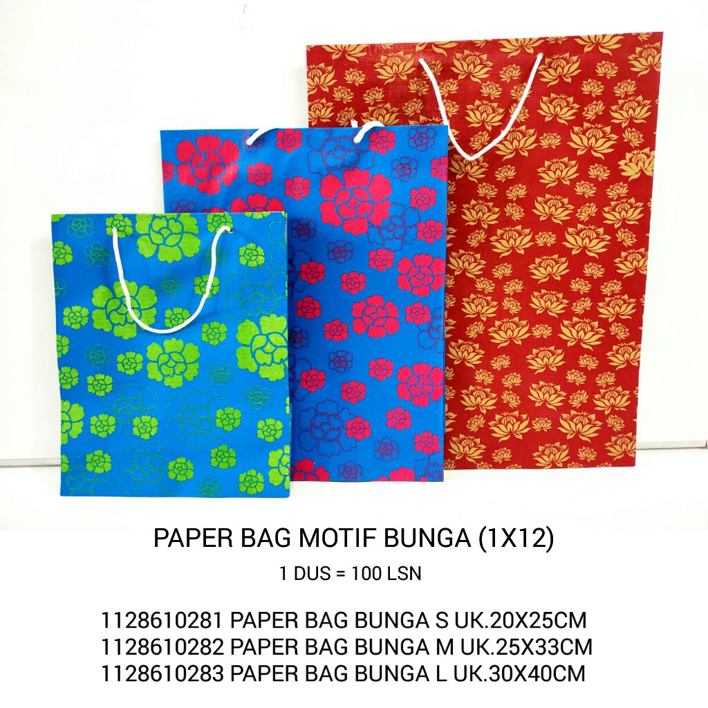 

Paper Bag Motif Bunga S Kecil/Paper Bag/Tas Kertas