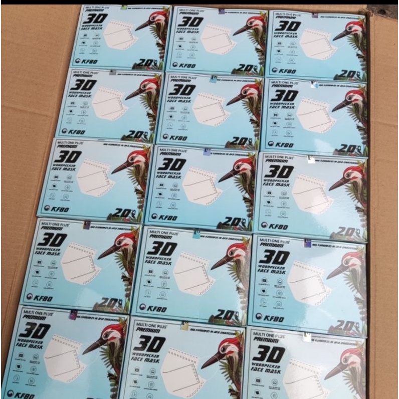 Multi One Plus KF80 Masker 3ply Medis Korea WoodPecker isi 20 pcs 3 ply