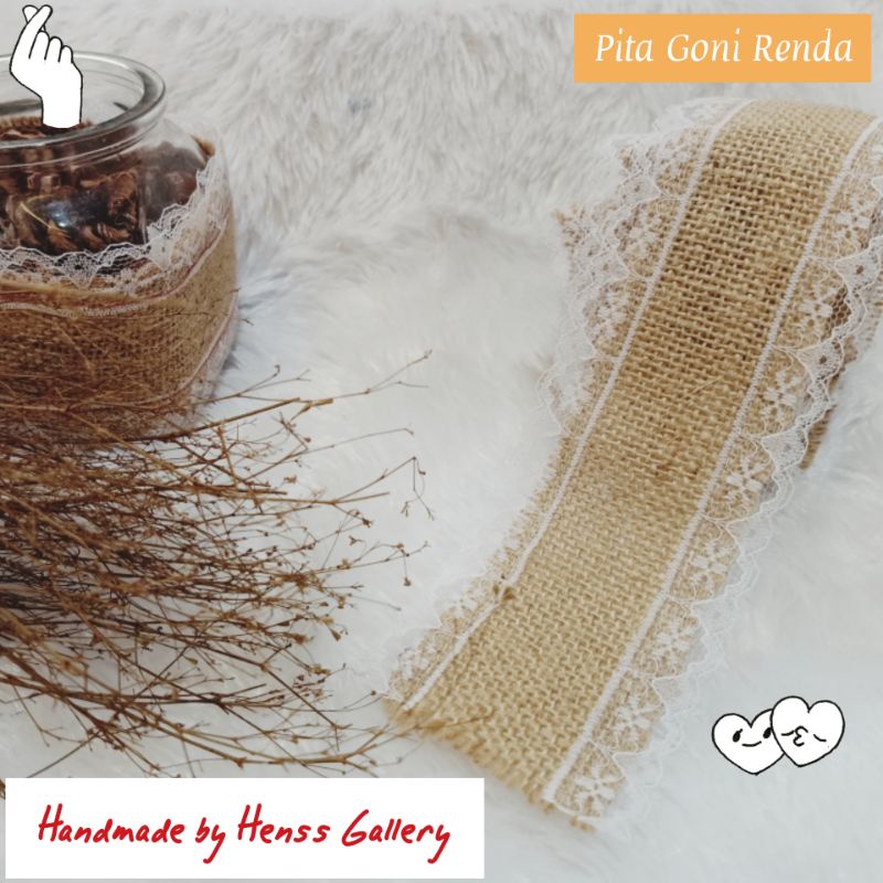 

Pita goni renda untuk kotak kado hampers rustik DIY 1mx5cm