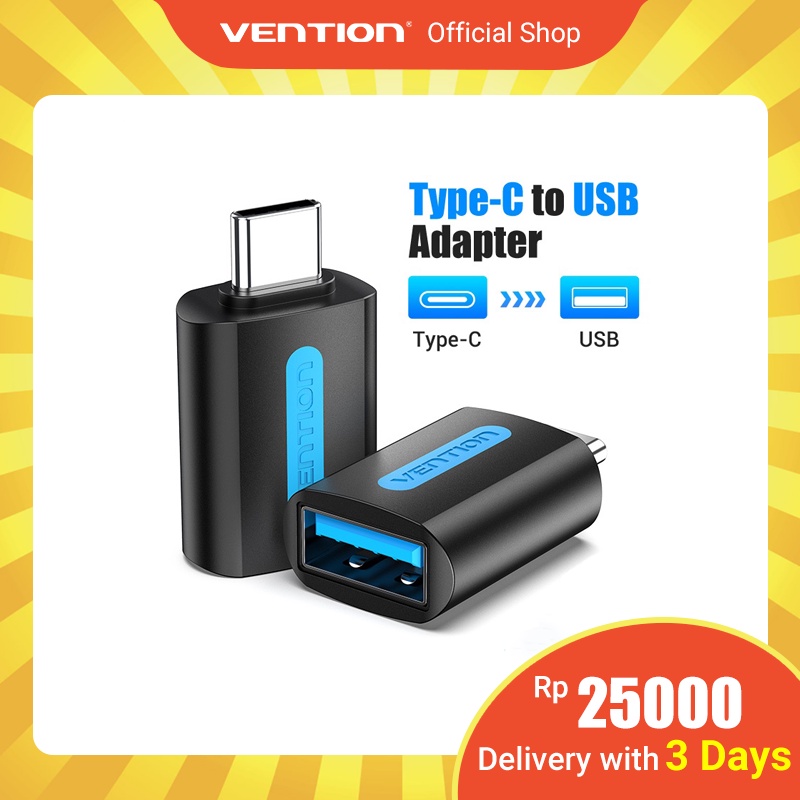 Vention Adapter Konverter Tipe C Ke Usb 3.0 Otg Male Ke Female 3a 5gbps Untuk Gamepad Handphone / Laptop / Tablet