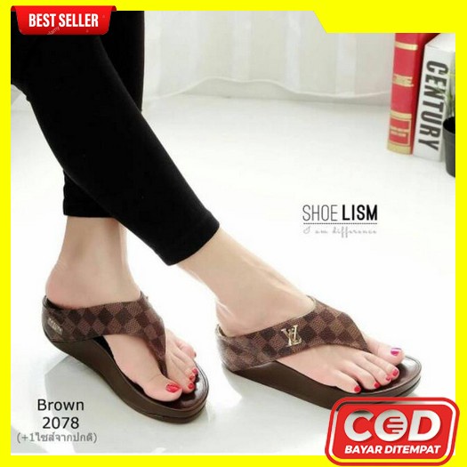 Sandal Wedges Wanita Spon Ipomoea | Wedges Wanita Dewasa Casual Spon | Abbushoes Wa 31 Sandal Wedge