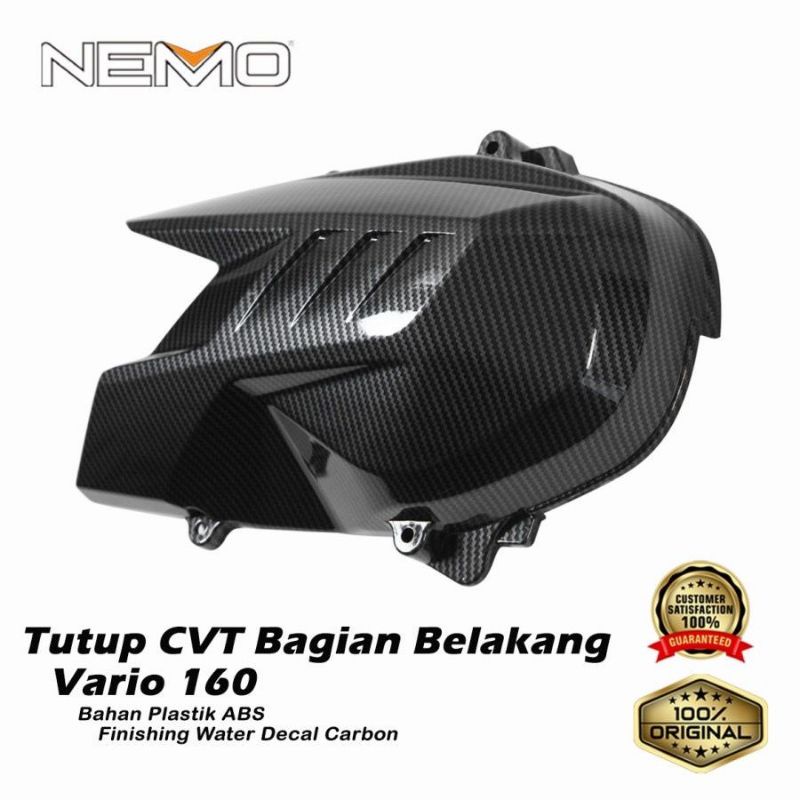 Cover Tutup Cvt Vario 160 Carbon Bagian Belakang Nemo