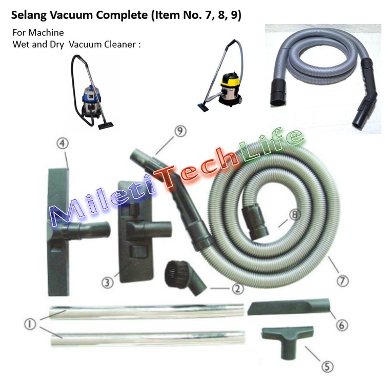 Selang Vacuum id32 Flexible EVA id.32 with Konektor for Vacuum 10Liter 15Liter Krisbow Alphalux dll