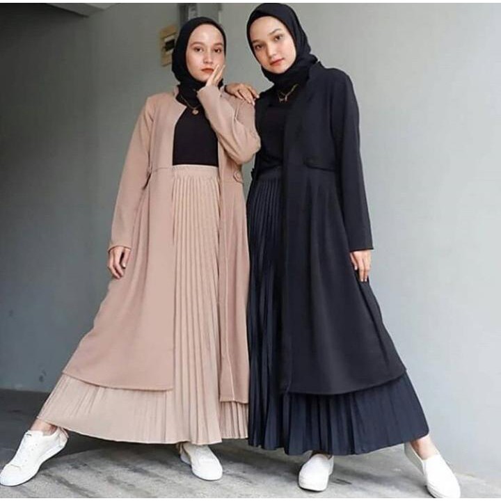 10 Ide Ootd  Hijab Rok  Plisket Milo  Flatpop Megan