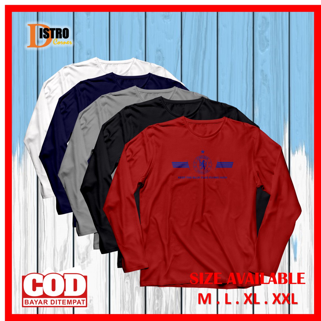 Kaos Distro Lengan Panjang Pria Wanita Cowok Original Murah Jumbo Keren Xxl Premium Branded Chelsea