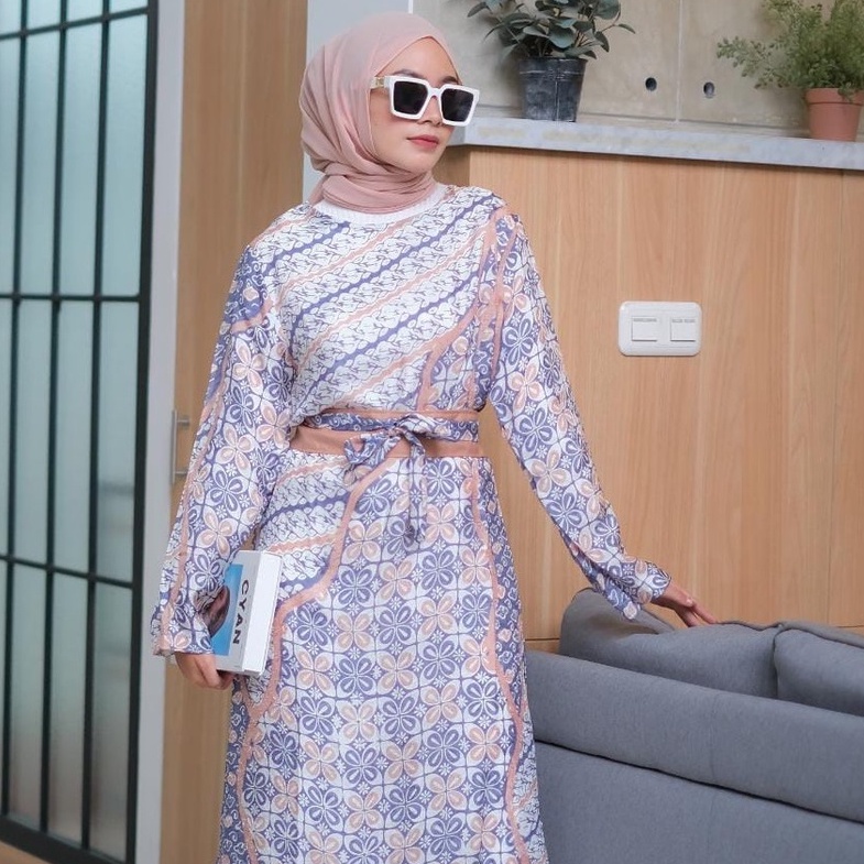 BATIK TRUSMI Atasan Wanita Tunik Batik Viscos Obi Pulauan