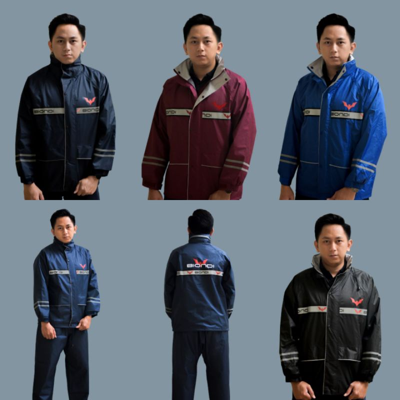 JAS HUJAN SETELAN MERK BIONDI PRODUK ORIGINAL SIZE M L XL XXL