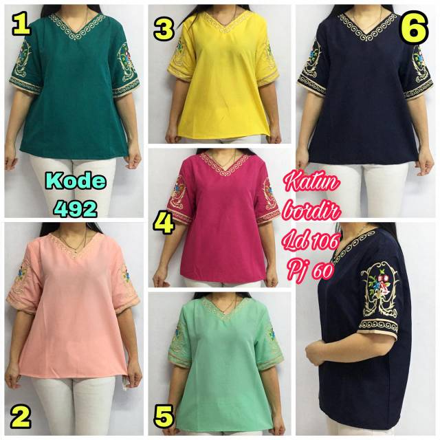 Blus katun bordir