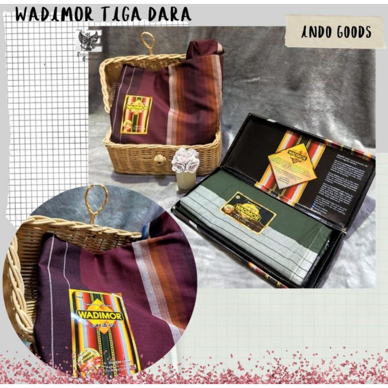 sarung tenun premium dewasa cap wadimor motif tigadara benang 5500 katun textile murah