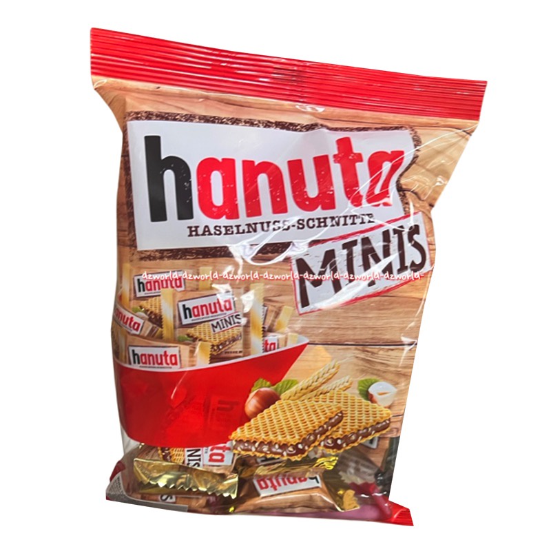 Hanuta Minis Haselnuss Schnitte 200gr Biskuit Wafer Coklat Mini Rasa Kacang Hazel Hazelnut Made in Germany Biscuits Waffer Hanutta