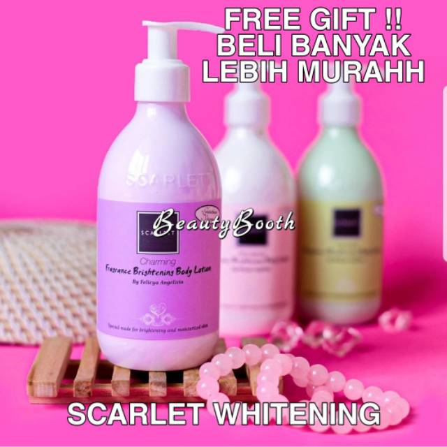 SCARLET WHITENING by Felicia Angelista SCARLETT Body Lotion Jolly Romansa Shower Scrub Body Lulur Brightly Acne Cream Serum Mugwort