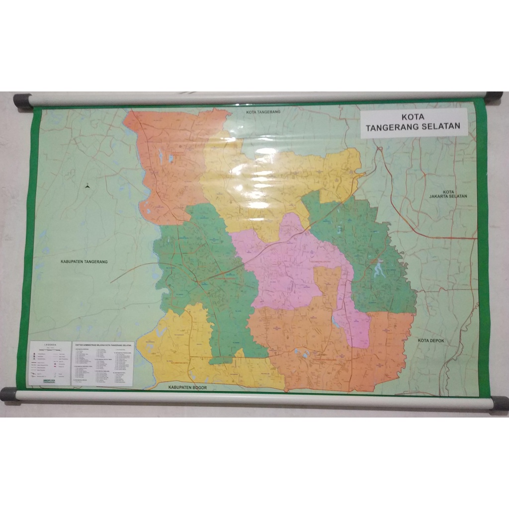 Jual Peta Kota Tangerang Selatan Peta Dinding | Shopee Indonesia