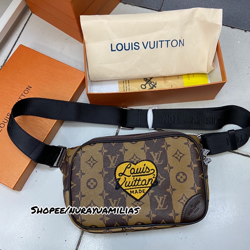 Waistbag Lv import free box waist bag lv wanita dan pria tas selempang lv