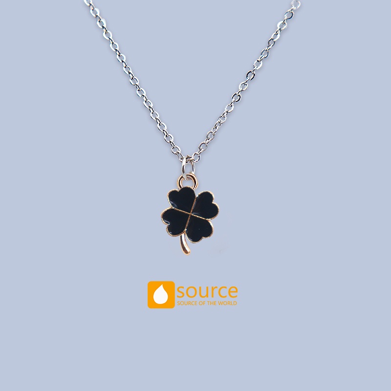 Kalung Rantai Dengan Liontin Kartun Bunga Warna-Warni Bahan Stainless Steel Alloy