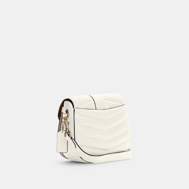 Coach Saddle Bag With Quilting White (C2803)