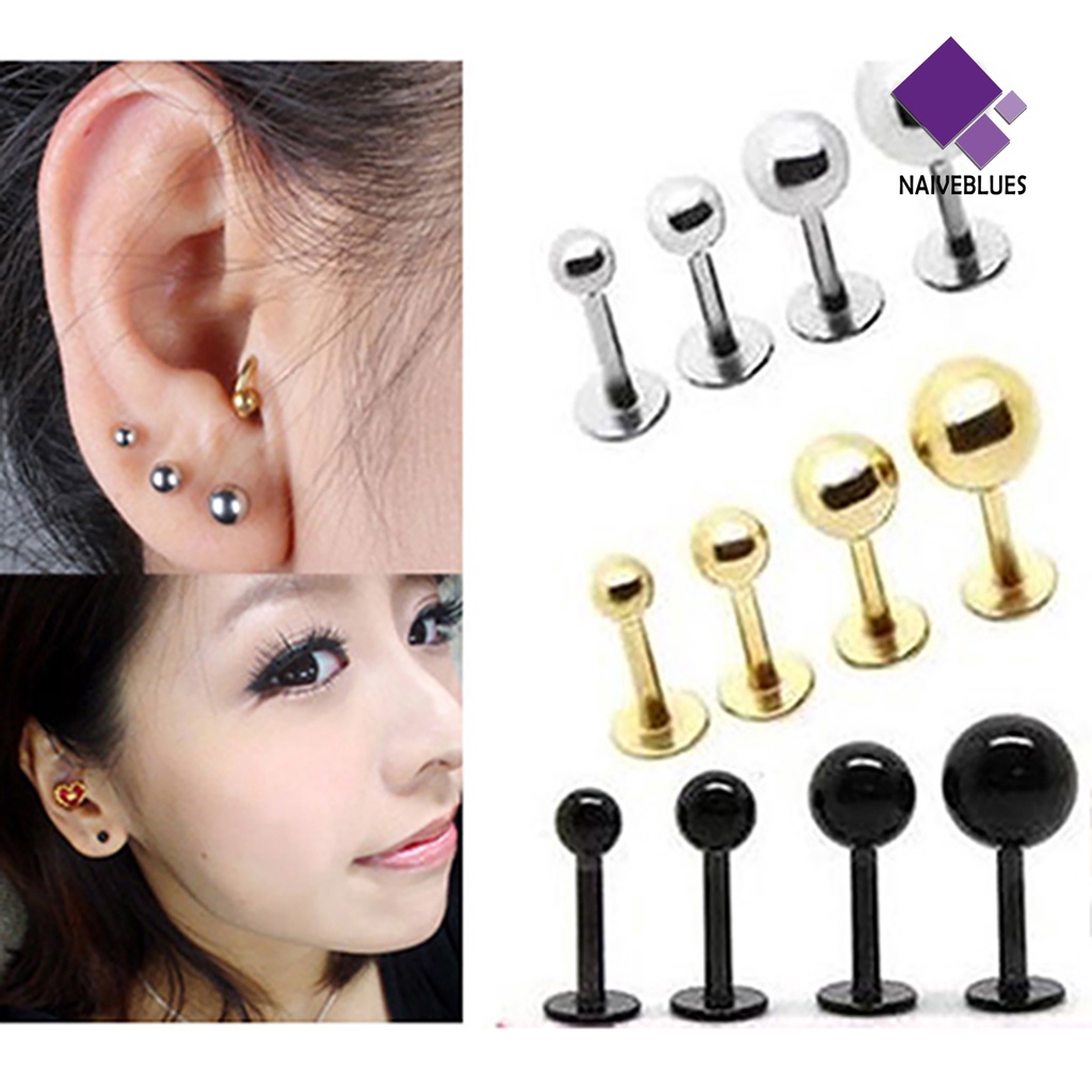 Anting Stud Bentuk Barbell Bahan Titanium Untuk Wanita