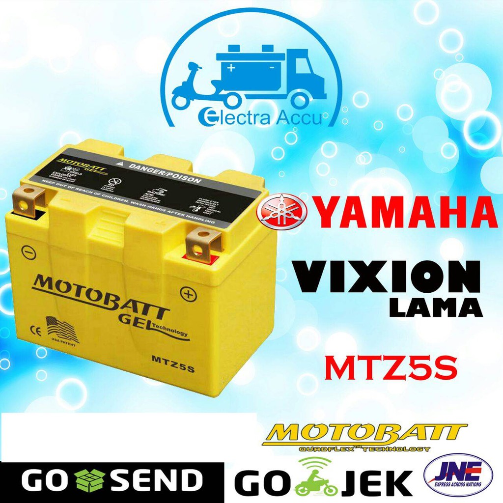 Aki Motor Yamaha Vixion Lama MTZ5S Motobatt Aki Kering | Shopee Indonesia