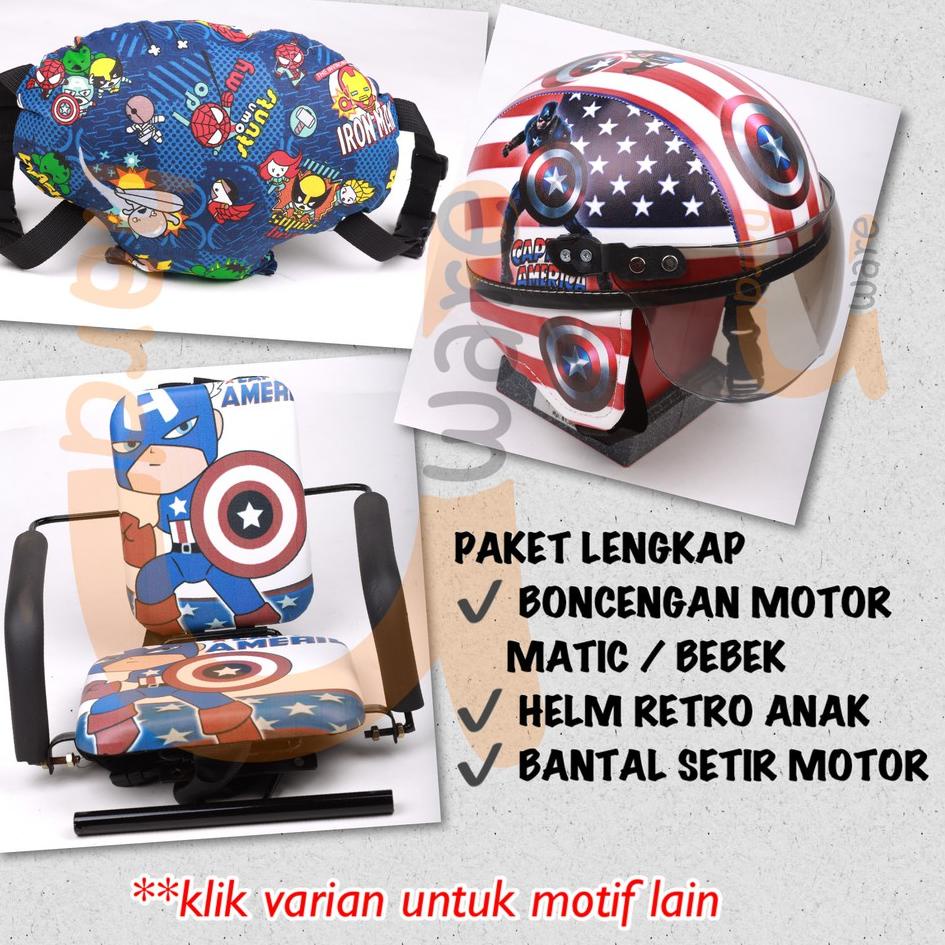 Best Seller.. PAKET LENGKAP KURSI JOK BONCENGAN MOTOR ANAK MATIC ATAU BEBEK + BANTAL SETIR STANG MOT