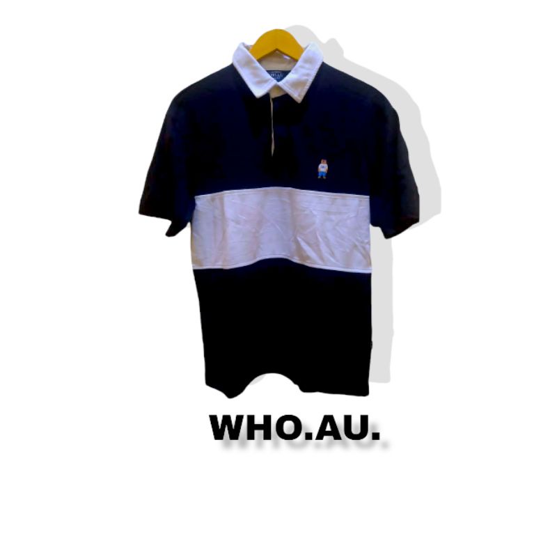 kaos kerah original WHO.A.U second free 1topi random