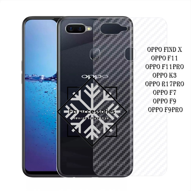 Oppo Find X F11 F11Pro K3 R17pro F7 F9 F9PRO PRO Skin Carbon Screen Protector Anti gores belakang