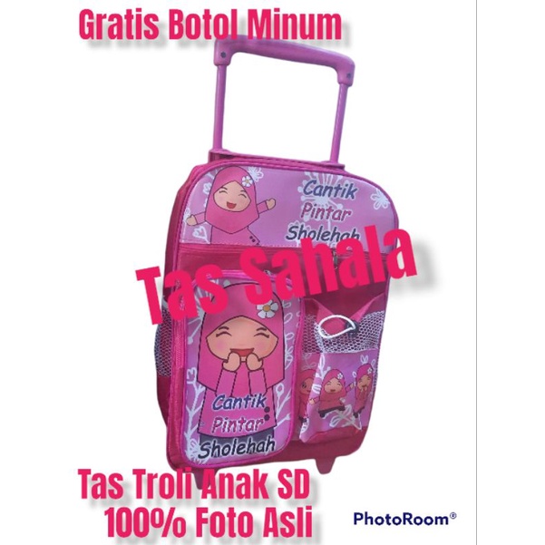 Tas Sahala Tas Troli Anak Perempuan SD Ransel Troli Anak Muslimah