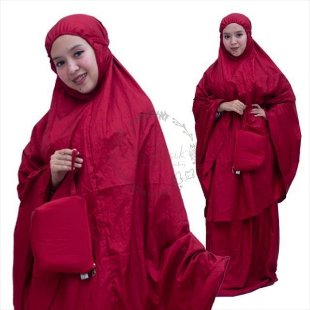 Alantasik - mukena parasut jumbo polos Telekung Clarisa mukena murah traveling Clarisa R.10